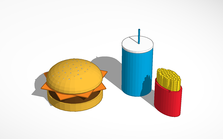 3D design Realistic Cheeseburger - Tinkercad