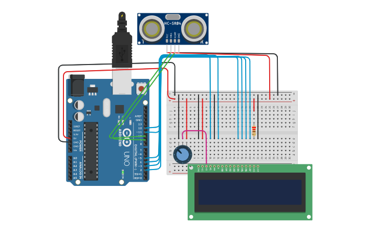 Circuit design Arduino #4 Ping | Tinkercad