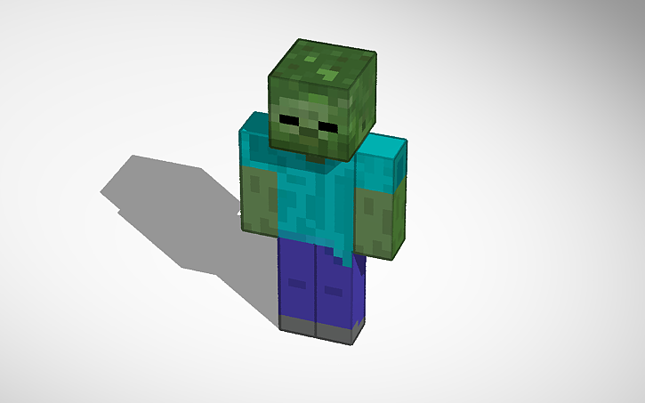 3D design Minecraft Zombie Mob Tinkercad