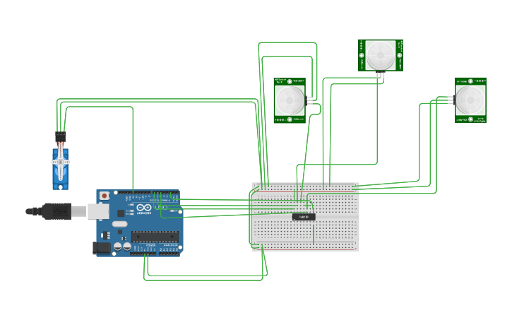 Circuit design pır sensörü - Tinkercad