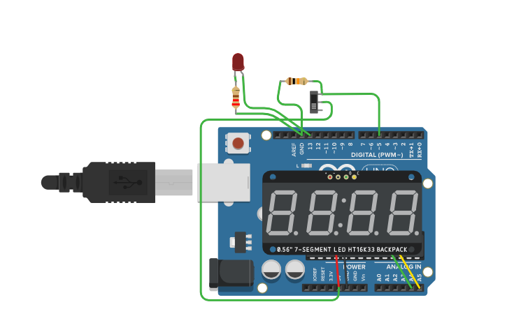 Circuit design Selector numerico (0 a 9999) - Tinkercad