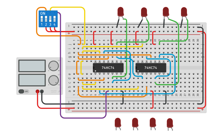 Circuit Design Lab 22 Part 1 Figure 22 1 Ring Counter Tinkercad