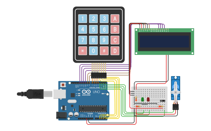 Circuit design Door Security - Tinkercad