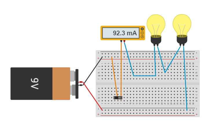 Circuit design led serie led - Tinkercad