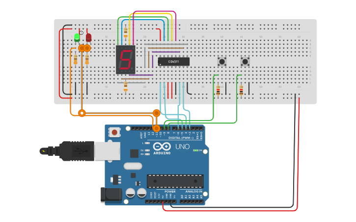 Circuit design Simulazione Fotocellule Ufficio - Tinkercad