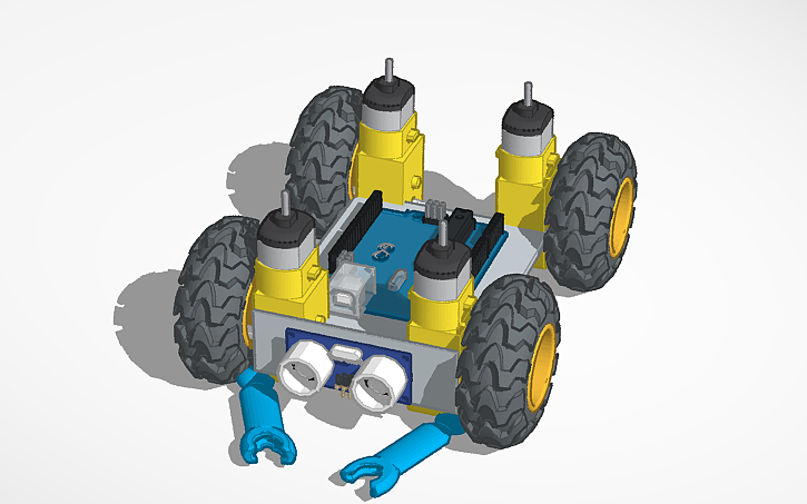 3D design robo arduino 4 rodas - Tinkercad