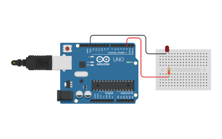 Circuit design Blinking Led | Arduino Lesson #1 - Tinkercad
