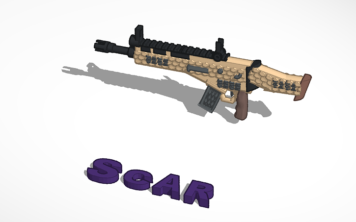 3d Design Fortnite Epic Scar Tinkercad - fortnite epic scar