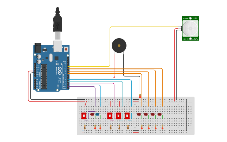 Circuit design Alarma | Tinkercad