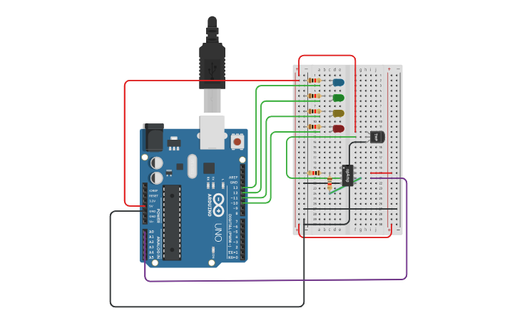 Circuit design Temperature Sensor | Tinkercad