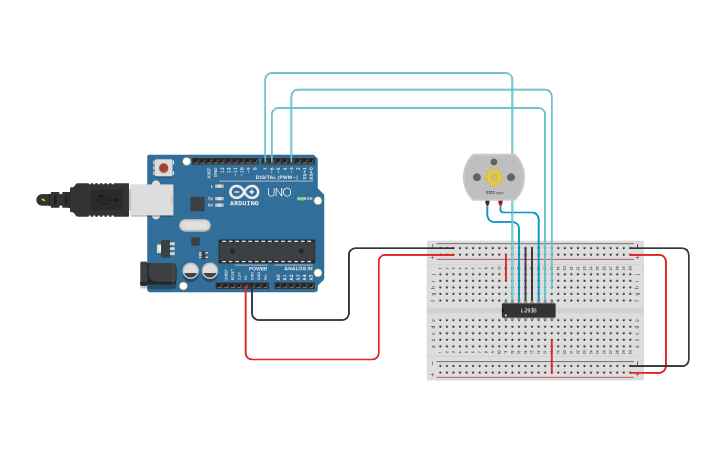 Circuit design Experiment 8_DC Motor(Without map) - Tinkercad