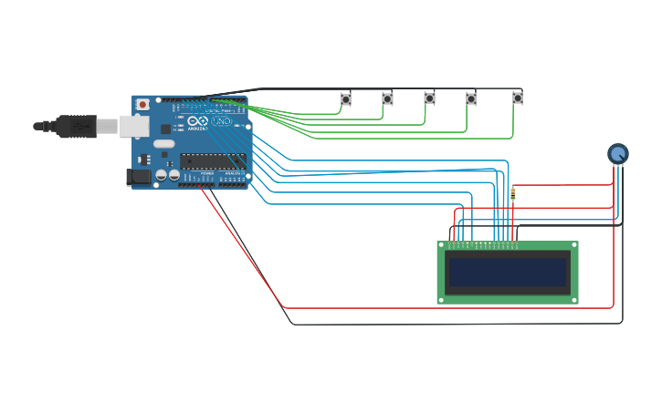 Circuit design Electronic Voting Machine - Tinkercad
