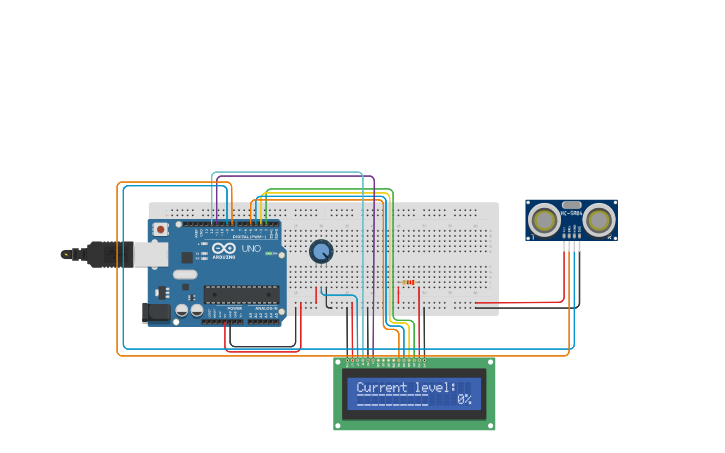 Circuit design Medidor de combustível - Tinkercad