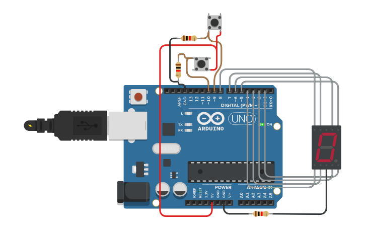 Circuit Design 7 Segment Display Tinkercad 0629