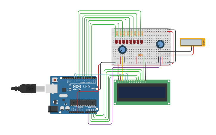 Circuit Design Conversor Analogo Digital - Tinkercad