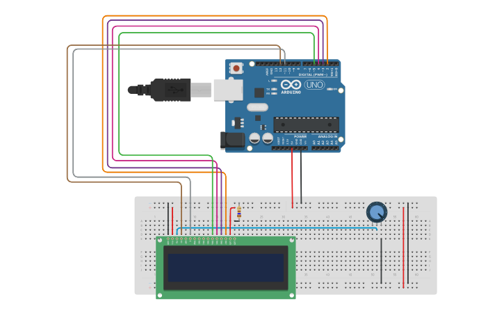 Circuit design LCD - Tinkercad