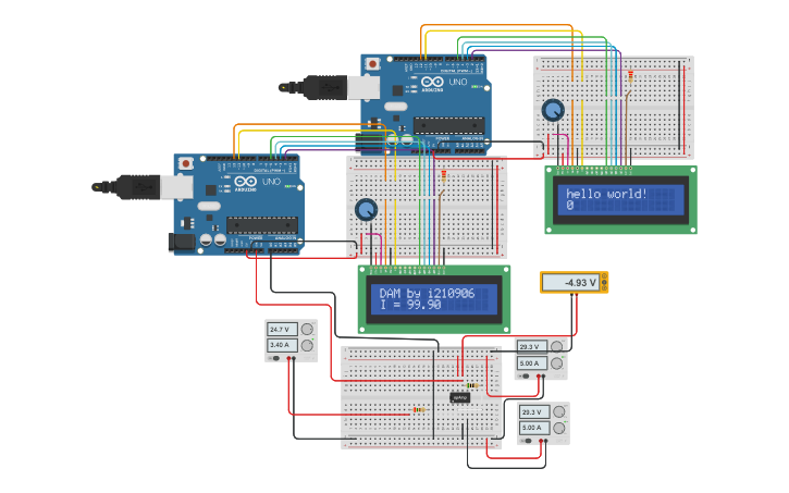 Circuit design Voltage to Current - Tinkercad