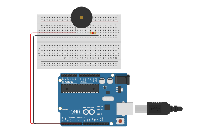 Circuit design Buzzer - Tinkercad