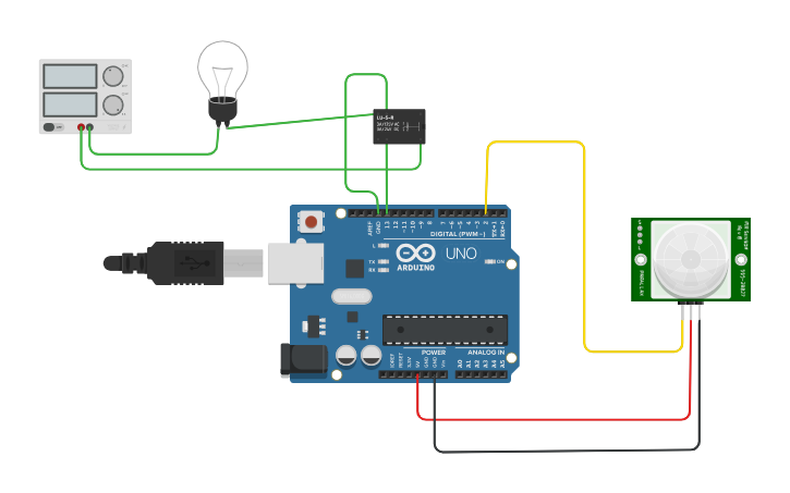 Circuit design PIR SENSOR - Tinkercad