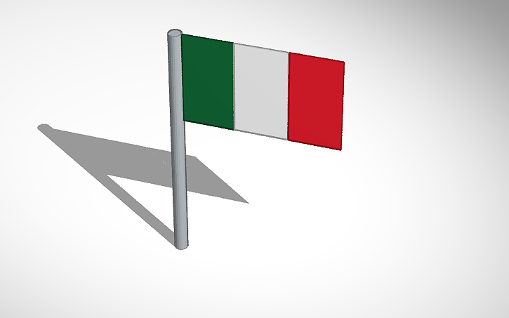 3D design Italian Flag - Tinkercad