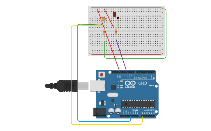 Circuit design Light Intensity | Tinkercad
