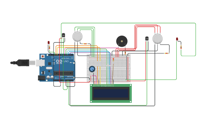 Circuit design Fire Alarm TP052400 | Tinkercad