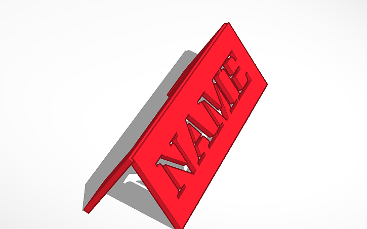 3D Design Name Plate Tinkercad