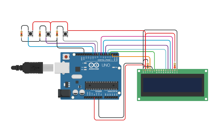 Circuit design Arduino Uno DIGITAL CLOCK - Tinkercad