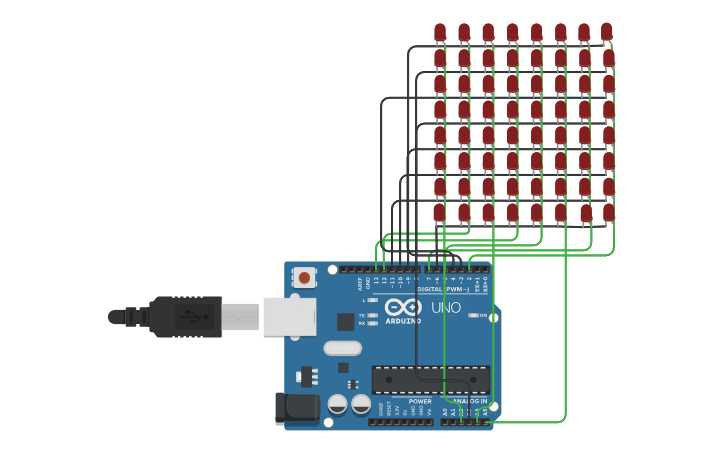 Circuit design 25_8x8 LED Matrix - Tinkercad
