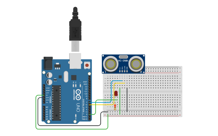 Circuit design Uso de sensores digitales - Tinkercad