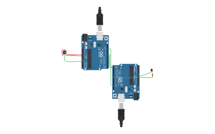 Circuit design 6110613202 Temperature with 2 Arduino | Tinkercad