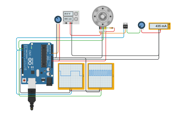 Circuit design Rotary Encoder - Tinkercad image.