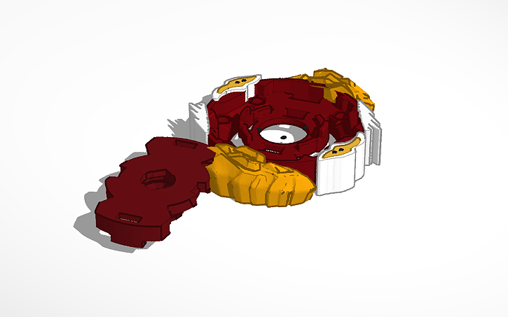 3D design beyblade burst rise Tyrant Hydra - Tinkercad