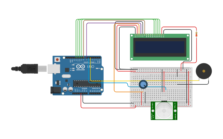 Alarma Arduino Circuit design Examennn arduinos alarma | Tinkercad