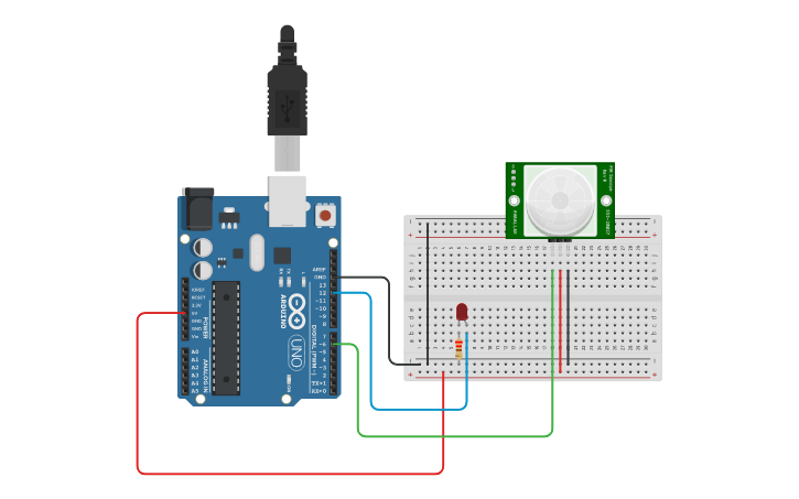 Circuit design PIR motion Sensor_ Ruiz | Tinkercad