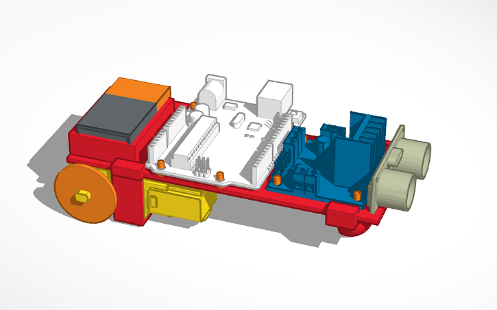3D design Arduino robot set - Tinkercad image.