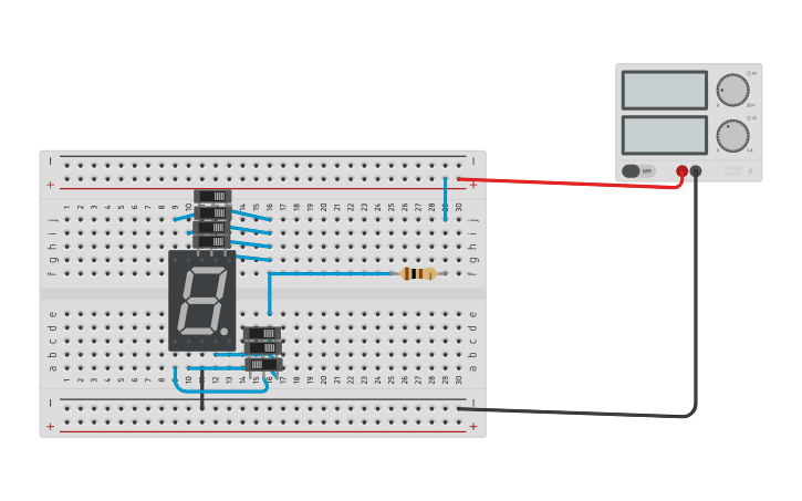 Circuit design 7 Segment Display - Tinkercad