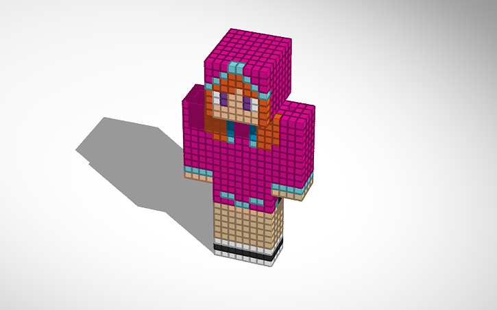 3d Design Minecraft Girl Tinkercad 8143