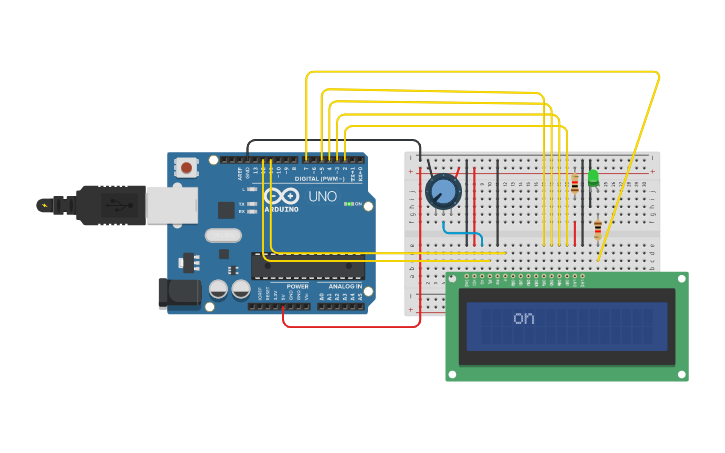 Circuit design lcd arduino | Tinkercad