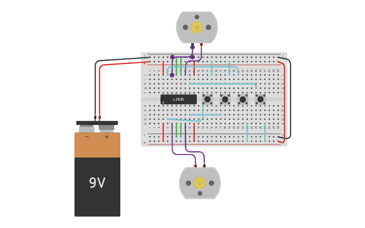 Circuit design L293D dual motor - Tinkercad