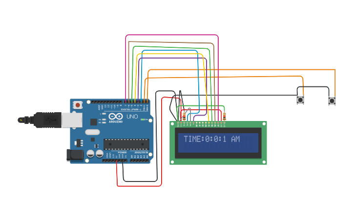 Circuit Design Digital Clock Tinkercad 8266