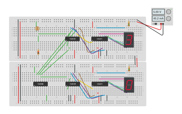 Circuit design counter - Tinkercad