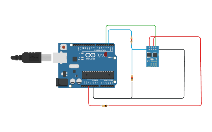 Circuit design Copy of Wifi Module ESP8266 - Tinkercad