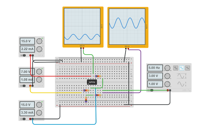 Circuit design LAB2-Subtractor op-amp-93236 | Tinkercad