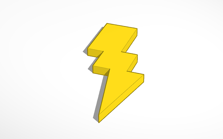 3D design zeus lightning bolt | Tinkercad