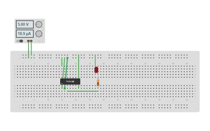 Circuit design 74LS00 - Tinkercad