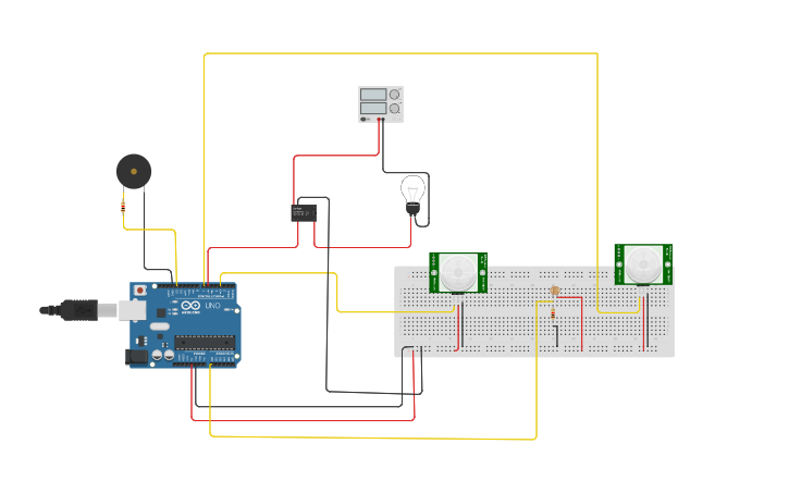 Circuit design MOTION CONTROL LIGHTING SYSTEM | Tinkercad