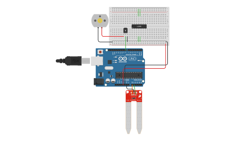 Circuit design Sensor de humedad - Tinkercad