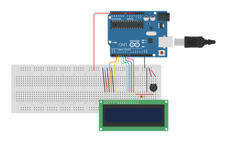 Circuit design LCD | Tinkercad