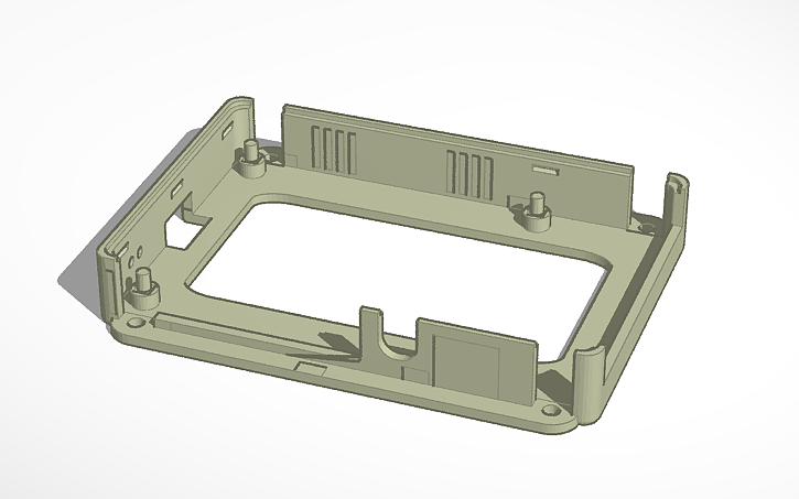 3D design RPi4 Base with SSD holes - Tinkercad
